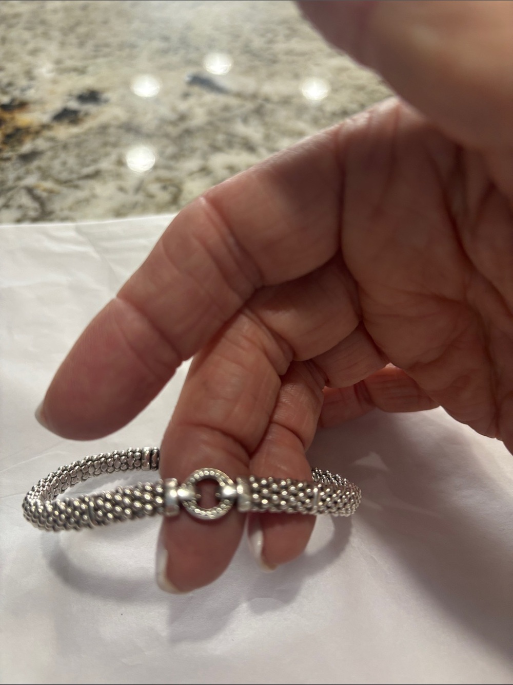 LAGOS Silver Beaded Circle Bracelet - Picture 4 of 5